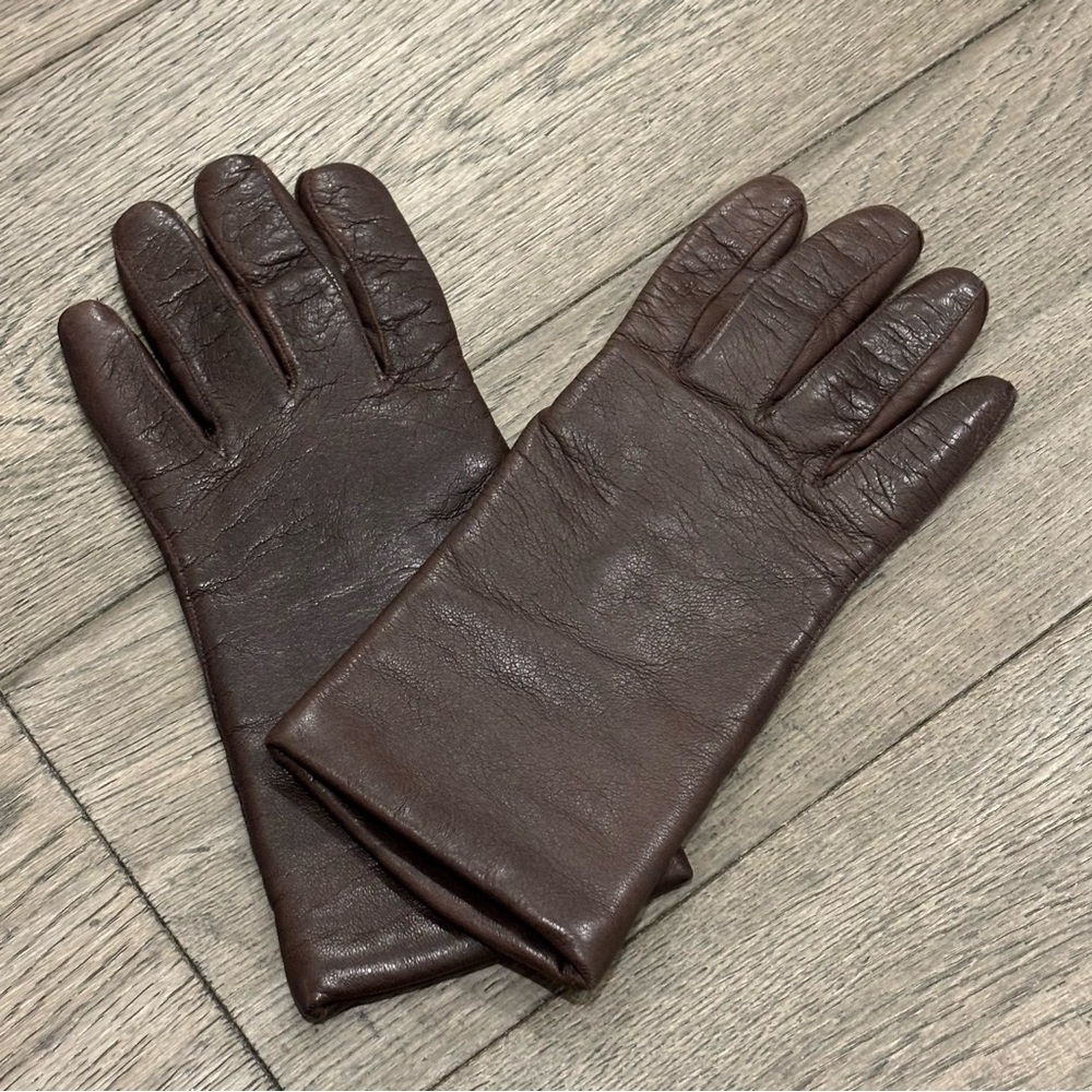 Vintage Brown Leather Women's Gloves